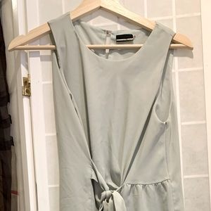 Light green tie front Midi dress